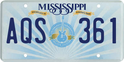 MS license plate AQS361