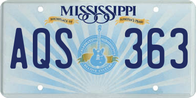 MS license plate AQS363
