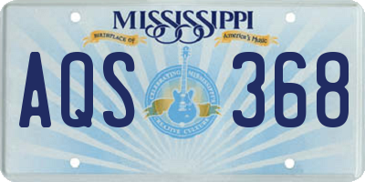 MS license plate AQS368