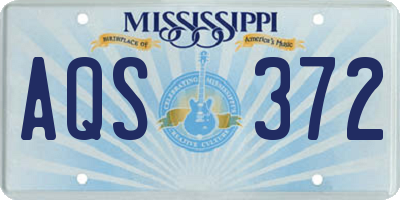 MS license plate AQS372