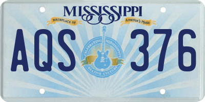 MS license plate AQS376