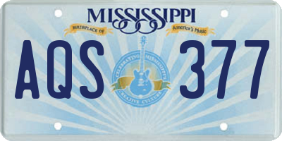 MS license plate AQS377