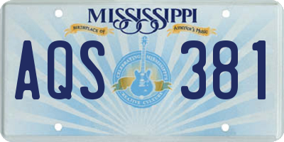 MS license plate AQS381
