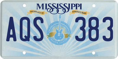 MS license plate AQS383