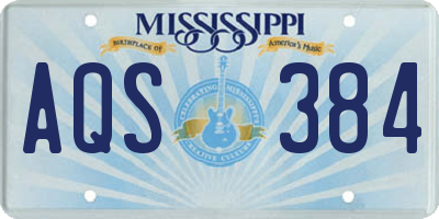 MS license plate AQS384
