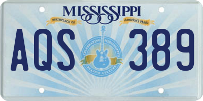 MS license plate AQS389