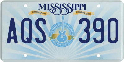 MS license plate AQS390