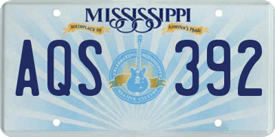 MS license plate AQS392