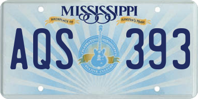 MS license plate AQS393