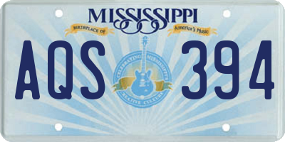 MS license plate AQS394