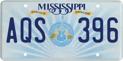 MS license plate AQS396