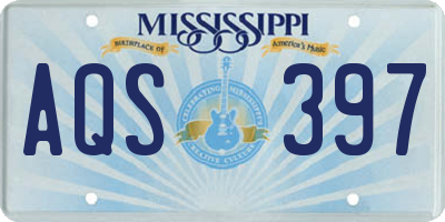 MS license plate AQS397