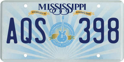 MS license plate AQS398