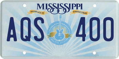MS license plate AQS400
