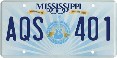 MS license plate AQS401
