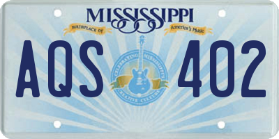 MS license plate AQS402