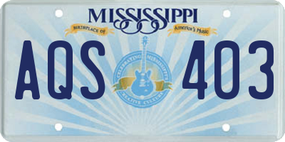 MS license plate AQS403