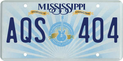 MS license plate AQS404