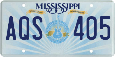 MS license plate AQS405