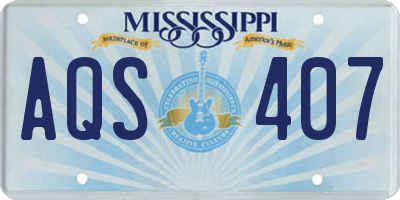 MS license plate AQS407