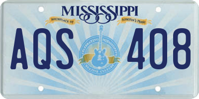 MS license plate AQS408
