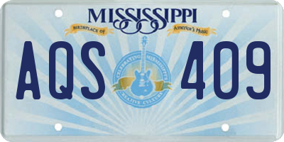 MS license plate AQS409