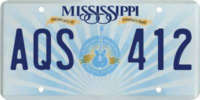 MS license plate AQS412