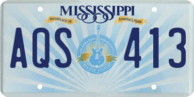 MS license plate AQS413