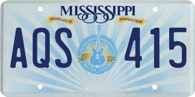 MS license plate AQS415