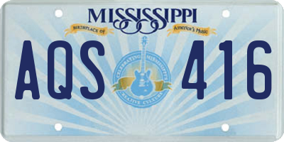 MS license plate AQS416