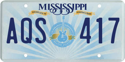 MS license plate AQS417
