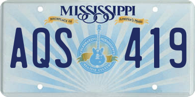 MS license plate AQS419