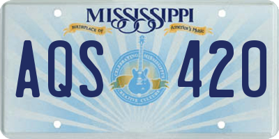 MS license plate AQS420
