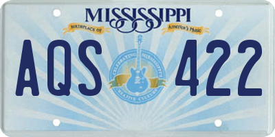 MS license plate AQS422