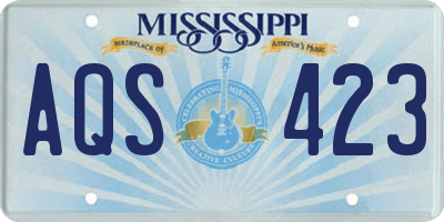 MS license plate AQS423