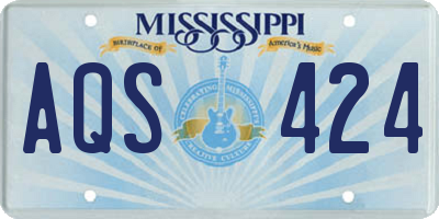 MS license plate AQS424