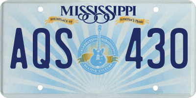 MS license plate AQS430