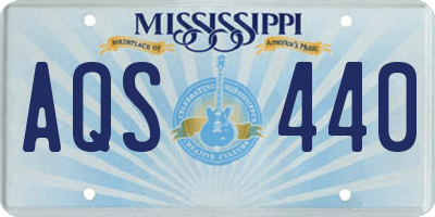 MS license plate AQS440