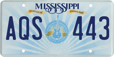 MS license plate AQS443