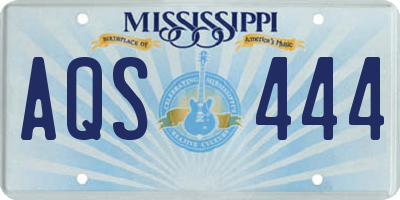 MS license plate AQS444