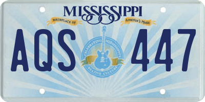 MS license plate AQS447