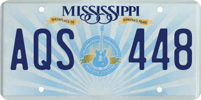 MS license plate AQS448