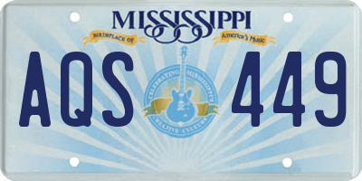 MS license plate AQS449