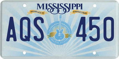MS license plate AQS450