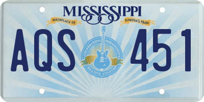 MS license plate AQS451