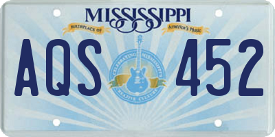 MS license plate AQS452