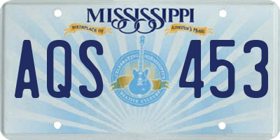 MS license plate AQS453