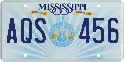 MS license plate AQS456