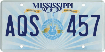 MS license plate AQS457