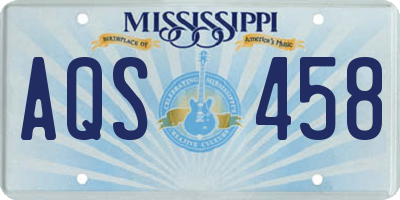 MS license plate AQS458